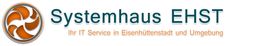 Logo von Systemhaus EHST mit dem Text: "Ihr IT Service in Eisenhüttenstadt und Umgebung".