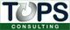 Logo mit "TOPS Consulting", Pfeil im "O".