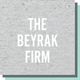 Gray square with the text "The Beyrak Firm" in white.