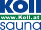Logo von Koll Sauna, blau-grün mit Website-Adresse: www.koll.at.