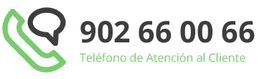 Icono de teléfono con el número 902660066 para Atención al Cliente.