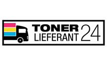 Lkw-Symbol mit farbigen Streifen, daneben Schriftzug: „Toner Lieferant 24“.