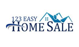 "Logo with '123 Easy Home Sale' and a house design in blue."