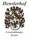 Wappen mit Adler und Text: "Henslerhof Veranstaltungen Events".