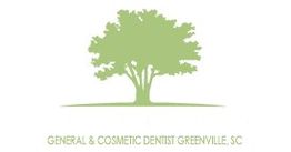 Green tree silhouette above "General & Cosmetic Dentist Greenville, SC" text.