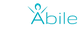 Logo con scritta "ideAbile", la "A" stilizzata rappresenta una figura umana. Sfondo nero.