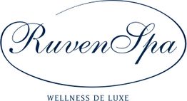 Logo mit dem Text "Ruven Spa" und "Wellness De Luxe" in eleganter Schrift.