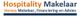 Tekstlogo met "Hospitality Makelaar" en "Horeca Makelaar, Financiering en Advies" erboven.