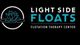Logo for "Light Side Floats" with a lotus flower, a flotation therapy center.