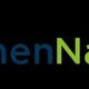 Logo met huis- en loep-icoon, tekst: "Nieuw Wonen Natuurlijk Brabant" in blauw en groen.