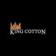 Text "KING COTTON" with a gold crown above the letter "K" on a black background.