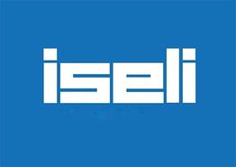 Der blaue Hintergrund zeigt das weiße Logo "iseli" in modernen, dicken Buchstaben.