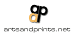 Logo mit den Buchstaben "ap" und der URL "artsandprints.net" darunter.
