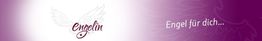 Lila Hintergrund mit Engelsflügeln, Text: "Engelin" und "Engel für dich...".