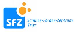 Blaues SFZ-Logo mit drei orange Punkten, daneben der Schriftzug "Schüler-Förder-Zentrum Trier".
