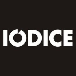 Texto "IODICE" em letras brancas sobre fundo preto.