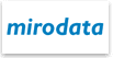 Blaues Logo mit Schriftzug "mirodata" auf weißem Hintergrund.