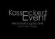 Schwarzer Hintergrund mit Text: "Kass Eckert Event, Veranstaltungstechnik, Licht, Ton, Video".