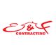 Red E&F Contracting logo with a roof design above the text.