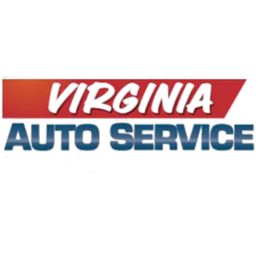 "Virginia Auto Service logo with bold red and blue text on a white background."