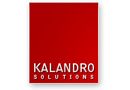 Rotes Logo mit der Aufschrift "Kalandro Solutions" in weißer Schrift.