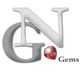 Logo mit Buchstaben "N" und "G", einem roten Edelstein und dem Text "Gems".