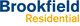 Brookfield Residential logo with blue and yellow text.