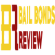 Logo with yellow letters "Bail Bonds" and red "Review" beside a stylized yellow letter "B".