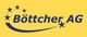 Gelbes Logo mit blauem Schriftzug "Böttcher AG" und fünf Sternen darüber und darunter.