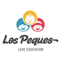 Logotipo de "Los Peques" con caras infantiles en círculos de colores y texto "Love Education".