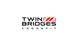 "Twin Bridges CrossFit logo with red double bridge design above the text."