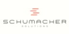 Logo von Schumacher Solutions mit rotem Symbol darüber und grauem Schriftzug.