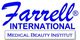 Logo des Farrell International Medical Beauty Instituts in blauem Text auf weißem Hintergrund.