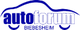 Logo mit blauem Schriftzug "autoforum Biebesheim" und stilisierter Autoumrandung.