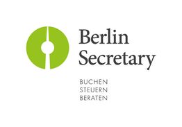 Grünes Logo von Berlin Secretary mit Text: Buchen, Steuern, Beraten.