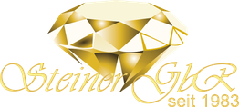 Steiner GbR-Logo mit goldenem Diamanten, Text "seit 1983".