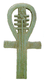 Altes ägyptisches Ankh-Symbol aus Stein, dargestellt mit zusätzlichem Detail in der Schleife.