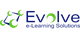 Evolve e-Learning Solutions logo, with green and blue interconnected shapes.