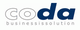 Logo mit Schriftzug "coda businessissolution" in Grau und Blau auf weißem Hintergrund.