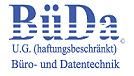 Logo von BüDa U.G. mit Text: "Büro- und Datentechnik" in blauer Schrift.