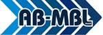 Logo mit blauem Schriftzug "AB-MBL" vor blauen Pfeilen nach rechts.