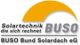 Logo von BUSO Bund Solardach eG mit gelbem Halbkreis und Slogan "Solartechnik die sich rechnet".