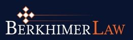 "Logo of Berkhimer Law with diamond pattern on a dark background."