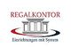 Logo von "REGALKONTOR": Ein Regalbild und der Text "Einrichtungen mit System".