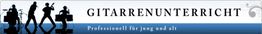 Schattenrisse von Musikern mit Text: "Gitarrenunterricht - Professionell für jung und alt".