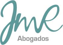 Logotipo con las letras "JME" en cursiva y la palabra "Abogados" debajo.
