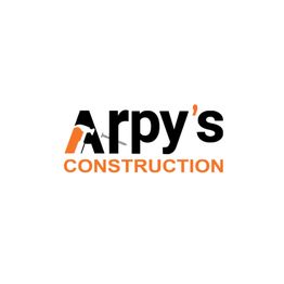 Logo of Arpy's Construction with a hammer in the letter 'A'.
