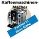 Kaffeemaschine mit Text "Kaffeemaschinen-Macher" und "Partner in Ihrer Nähe" auf blauem Banner.