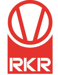 Rotes RKR-Logo, stilisiertes V in einem Kreis darüber.