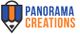 Logo with a shield-like design and the text "Panorama Creations" in blue and orange.